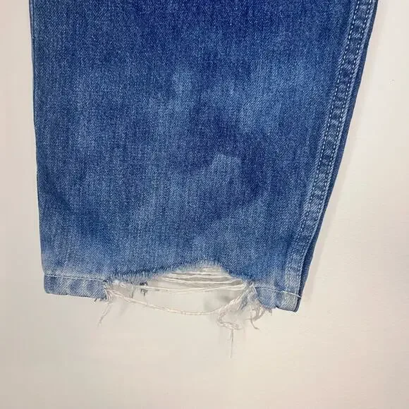 Etica Tyler Vintage Straight Crop Jeans 100% Cotton Shipwreck Size 29 Button Fly - Picture 4 of 10